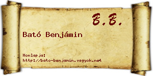 Bató Benjámin névjegykártya